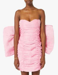 Платье с открытыми плечами Big Bow Rotate, розовый