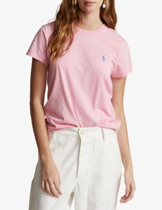 Хлопковая футболка Ralph Lauren, розовый