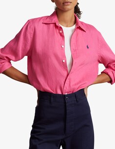 Льняная рубашка Ralph Lauren, розовый