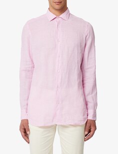 Льняная рубашка Sartoria Italiana, розовый