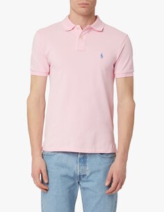 Рубашка-поло узкого кроя с короткими рукавами Ralph Lauren, розовый