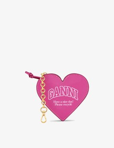 Кошелек для монет Funny Heart на молнии Ganni, розовый