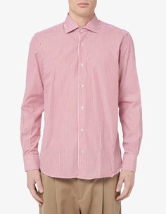 Рубашка в полоску с французским воротником Sartoria Italiana, розовый