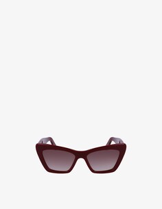 Солнцезащитные очки SF1081SE в квадратной оправе Ferragamo, цвет Bordeaux