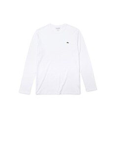 Базовый хлопковый свитер с круглым вырезом Lacoste, цвет Bianco