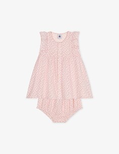 Платье с короткими рукавами Petit Bateau, розовый