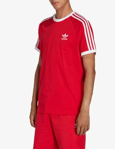 Футболка с 3 полосками Adidas Originals, красный