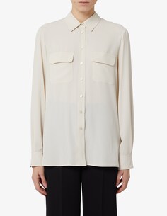 Рубашка Ferrara из шелкового микса с карманами Marella, кремовый
