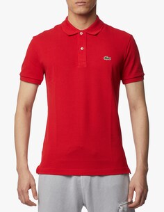 Поло с короткими рукавами приталенного кроя Lacoste, цвет Rosso