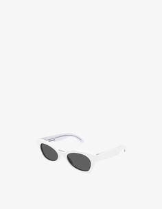 Солнцезащитные очки кошачий глаз Balenciaga, цвет Shiny Solid White
