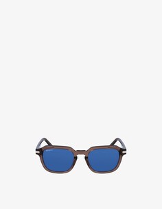 Солнцезащитные очки SF1089S в квадратной оправе Ferragamo, цвет Transparent Smoke Brown