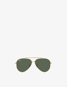 Солнцезащитные очки-авиаторы Ray-Ban, цвет Gld/Grn