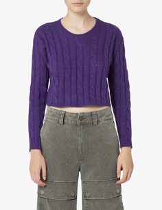 Короткий плетеный свитер Rinascente, фиолетовый