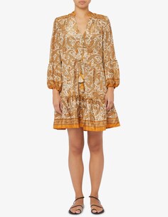 Шелковое платье-накидка из бека PAHIESA FORMENTERA, золотой