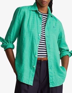 Льняная рубашка Ralph Lauren, зеленый