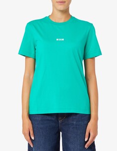 Хлопковая футболка MSGM, зеленый