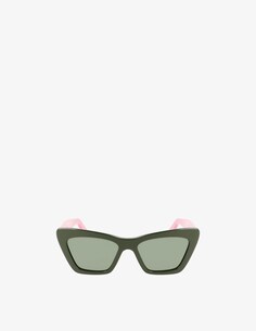 Солнцезащитные очки SF929S в квадратной оправе Ferragamo, зеленый