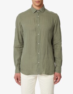Льняная рубашка Sartoria Italiana, зеленый