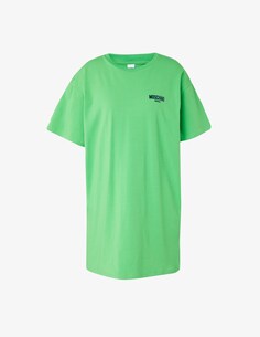 Хлопковая футболка Moschino, зеленый