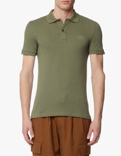 Рубашка поло узкого кроя с короткими рукавами Lacoste, зеленый