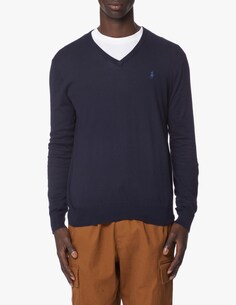 Свитер из хлопка пима с V-образным вырезом Ralph Lauren, цвет Hunter Navy