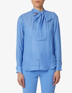 Рубашка из смесового шелка Michael Michael Kors, светло-синий