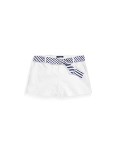 Хлопковые шорты-чиносы с поясом Ralph Lauren, белый