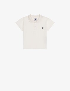 Хлопковая рубашка-поло Petit Bateau, белый