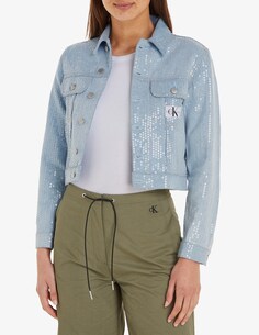 Джинсовая укороченная куртка 90-х годов Calvin Klein Jeans, светло-синий