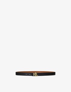 Двусторонний узкий ремень на 20 дюймов. Lauren Ralph Lauren, цвет Black/Cuoio