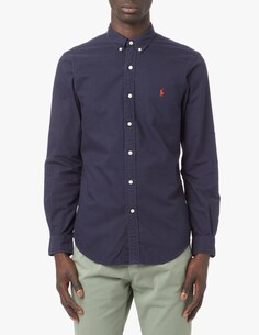 Оксфордская рубашка узкого кроя Ralph Lauren, темно-синий