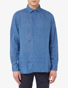 Льняная рубашка Sartoria Italiana, синий