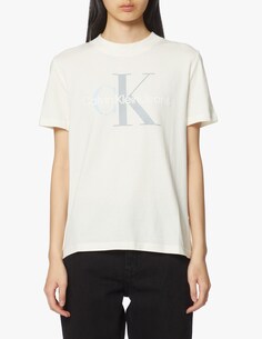 Футболка двухцветная монограмма Calvin Klein Jeans, цвет Off White