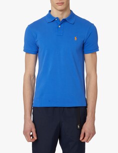 Рубашка поло узкого кроя с короткими рукавами Ralph Lauren, синий