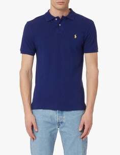 Рубашка-поло узкого кроя с короткими рукавами Ralph Lauren, синий
