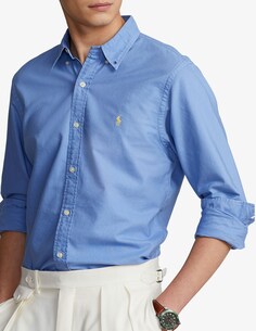 Узкая рубашка индивидуального кроя Ralph Lauren, синий
