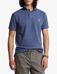 Рубашка поло узкого кроя с короткими рукавами Ralph Lauren, синий