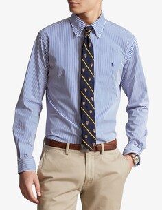 Рубашка с длинными рукавами на заказ в стиле поп-стрейч Ralph Lauren, синий