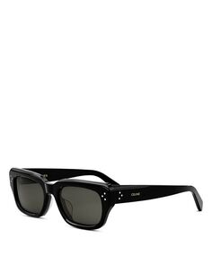 Прямоугольные солнцезащитные очки Bold с 3 точками, 54 мм CELINE, цвет Black