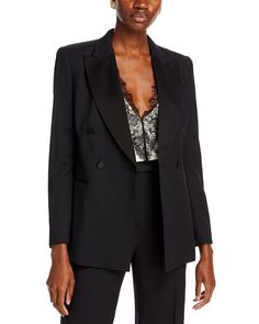 Приталенный пиджак-смокинг из твила BOSS, цвет Black