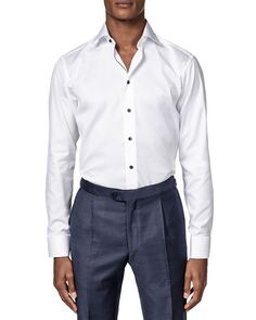 Классическая рубашка из твила приталенного кроя Eton, цвет White