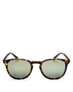 Солнцезащитные очки Finley Esq, круглые, поляризационные, 51 мм Oliver Peoples, цвет Brown