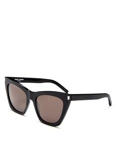 Солнцезащитные очки Kate «кошачий глаз», 55 мм Saint Laurent, цвет Black
