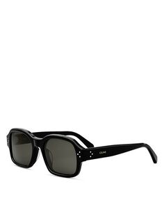 Солнцезащитные очки с 3 точками и геометрическим узором, 53 мм CELINE, цвет Black