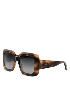 Квадратные солнцезащитные очки с 3 точками, 54 мм CELINE, цвет Brown