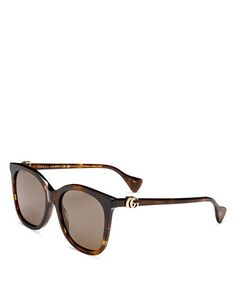 Квадратные солнцезащитные очки, 55 мм Gucci, цвет Brown