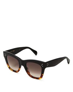 Солнцезащитные очки «кошачий глаз», 50 мм CELINE, цвет Black