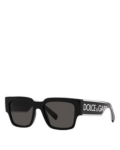 Квадратные солнцезащитные очки, 52 мм Dolce &amp; Gabbana, цвет Black