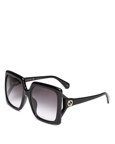 Квадратные солнцезащитные очки, 59 мм Gucci, цвет Black