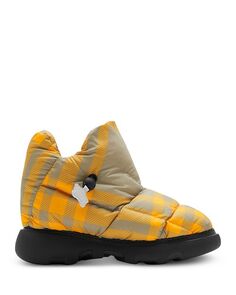Женские ботинки с подушками в клетку Burberry, цвет Yellow